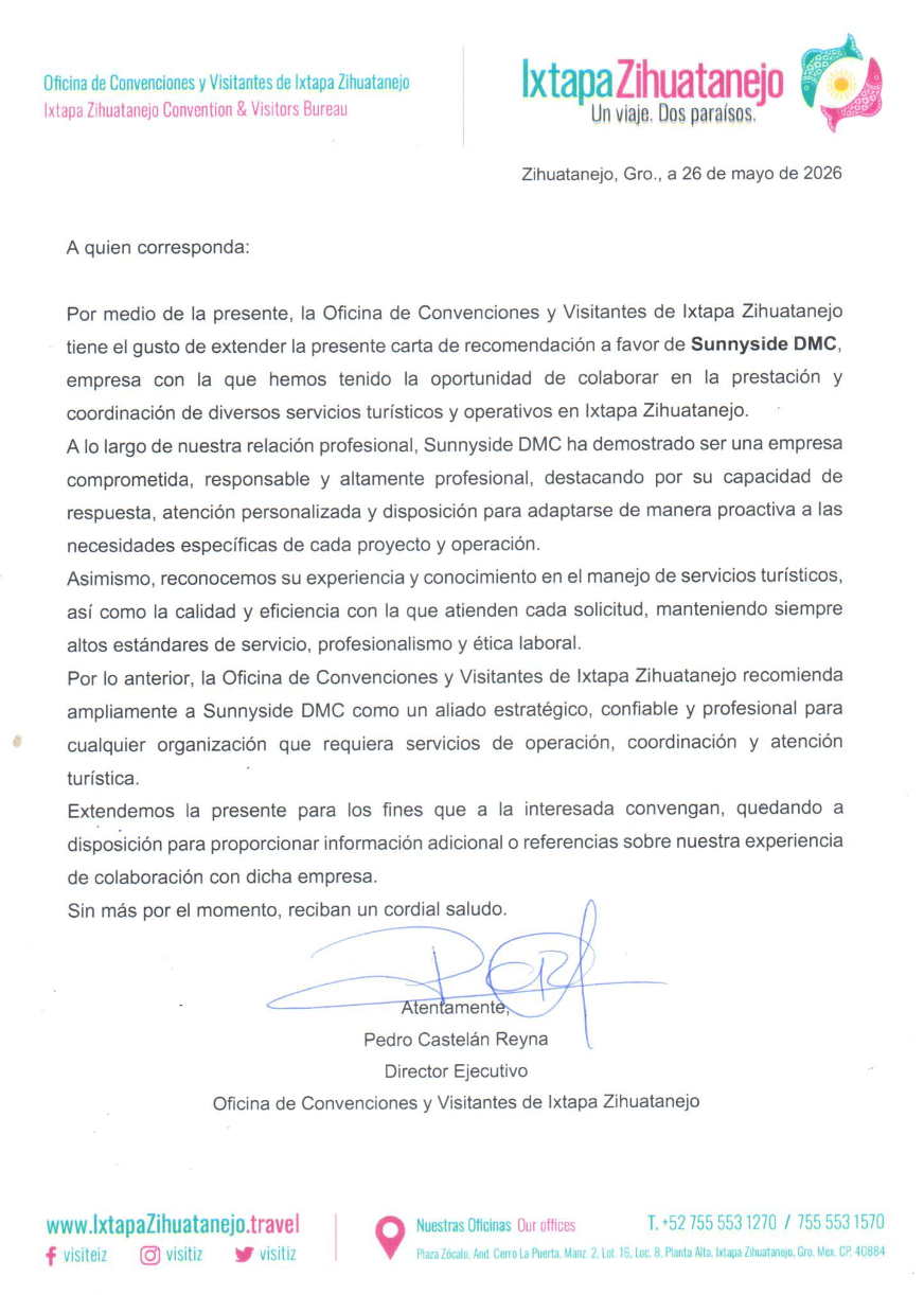 Recommendation letter for Sunnyside DMC Services